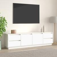 Tv-meubel 176x37x47,5 cm massief grenenhout wit - thumbnail