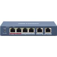 Hikvision DS-3E0106HP-E netwerk-switch Unmanaged Fast Ethernet (10/100) Power over Ethernet (PoE) Blauw - thumbnail