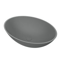 Waskom AQS Prince Cast Marble 49x34 cm Ovaal Mat Grijs Aquasplash - thumbnail