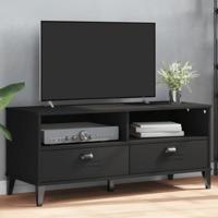 Tv-meubel VIKEN bewerkt hout zwart - thumbnail