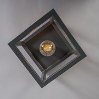 QAZQA Industriële plafondlamp donkergrijs - Cage - thumbnail