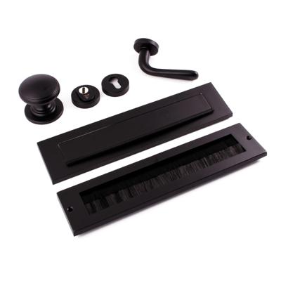 Hardbrass Voordeurset Pragma/Silvia compleet linkswijzend SKG3 met kerntrekbeveiliging - puurzwart