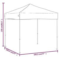 Partytent inklapbaar 2x2 m taupe - thumbnail