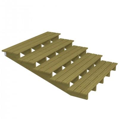Houten Tuintrap 5 Treden - 19º - 180 CM Breed Houten Tuintrap 5 Treden - 19º - 180 CM Breed