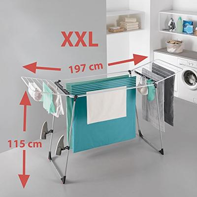 Metaltex hurricane droogrek 197x65x115 cm 24 m drooglengte zilver/zwart