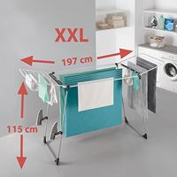 Metaltex Hurricane Droogrek 197x65x115 cm 24 m Drooglengte Zilver/Zwart - thumbnail