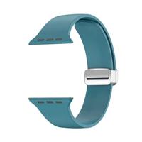Siliconen bandje - Folding Buckle - Cyaan - Geschikt voor Apple Watch 44mm / 45mm / 46mm / 49mm - thumbnail