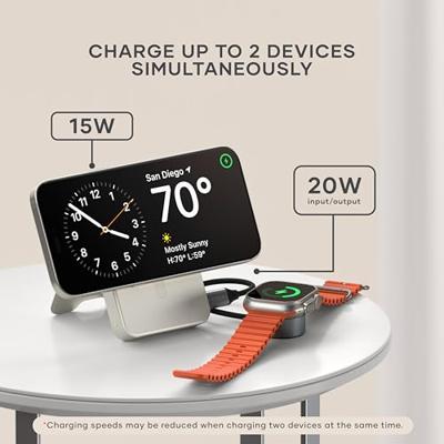 Satechi OntheGo magnetische Qi2 Powerbank met Stand (10.000mAh/20W) - Sand - thumbnail