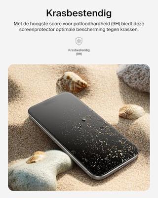 Belkin ScreenForce TemperedGlass Screenprotector voor iPhone Air, Krasbestendig, Stoot- en Valbescherming, met Easy Align-Frame voor Bevestiging Zonder Luchtbellen, 9H Gehard Glas, 2-Pack