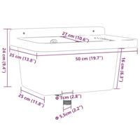 VidaXL Wasbak wandgemonteerd 50x35x24 cm hars grijs - thumbnail