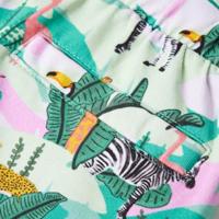 Kindershorts met trekkoord dieren en plantenprint 104 lichtmintkleurig - thumbnail