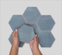Vloer-/wandtegel hexagon Velsa Capri 16x14cm vintage blauw satijnglans gerectificeerd - thumbnail
