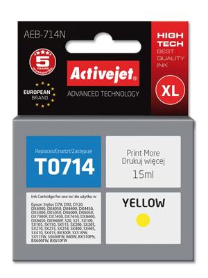 Activejet AEB-714N inkt (vervangt Epson T0714, T0894, T1004; Supreme; 15 ml; geel)