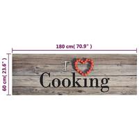 Keukenmat wasbaar cooking-print 60x180 cm fluweel grijs - thumbnail