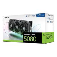 PNY GeForce RTX 5080 Overclocked Triple Fan GPU NVIDIA 16 GB GDDR7 - thumbnail