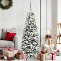 VidaXL Kunstkerstboom wit 150 cm pvc en plastic en staal en pe - thumbnail