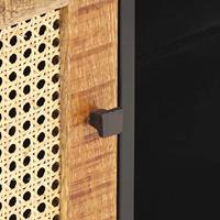 Tv-meubel 90x30x40 cm ruw mangohout en natuurlijk riet - thumbnail