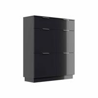 Schoenenkast Moon Hoogglans Grafiet 114 cm - thumbnail