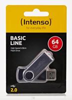 Intenso Basic Line USB-stick 64 GB Zwart 3503490 USB-A 2.0 - thumbnail
