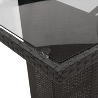 7-delige Tuinset met kussens poly rattan zwart - thumbnail