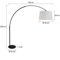 Steinhauer Vloerlamp Sparkled light 9829 zwart kap grof linnen wit - thumbnail