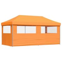 Partytent inklapbaar pop-up met 3 zijwanden oranje - thumbnail