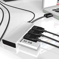 Club 3D CSV-1431 USB 3.0 Hub 4-Port met voeding zilver - thumbnail
