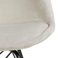 Bendt Eetkamerstoel 'Liva' Velvet, kleur Zand - thumbnail