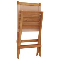 Tuinstoelen 4 st inklapbaar stof en massief hout taupe - thumbnail