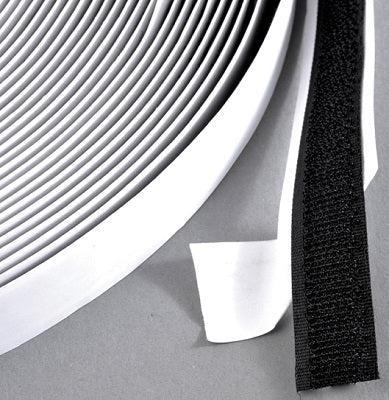 Klittenband klevend 20mm zwart haak 25m