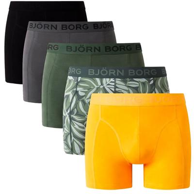 Bjorn Borg boxershorts cotton stretch 5-pack groen oranje zwart