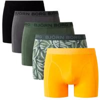 Bjorn Borg boxershorts cotton stretch 5-pack groen oranje zwart - thumbnail