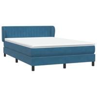 Boxspring met matras fluweel donkerblauw 160x210 cm - thumbnail