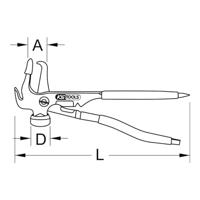 KS Tools 150.2024 Bandenservicetang, zelfopenend, 250 mm - thumbnail