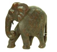 Houten Beeld Olifant (16 x 15,5 x 8 cm) - thumbnail
