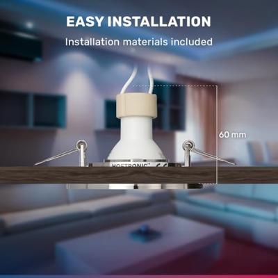 Set van 6 Lublin smart inbouwspots - Wifi + Bluetooth - RGBWW - GU10 - Kantelbaar - Google Home, Amazon Alexa en Siri - IP20 voor binnen - RVS - Plafondspots