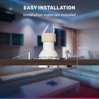 Set van 6 Lublin smart inbouwspots - Wifi + Bluetooth - RGBWW - GU10 - Kantelbaar - Google Home, Amazon Alexa en Siri - IP20 voor binnen - RVS - Plafondspots - thumbnail