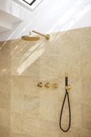 Hotbath Cobber X - Inbouw Regendoucheset - Geborsteld Messing PVD - 2 Stopkranen - Thermostatisch - Wandarm 40 cm - Hoofddouche 200 mm - Staafhanddouche - Waterbesparend - thumbnail