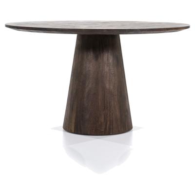 Eleonora Ronde Eettafel 'Aron' Mangohout, kleur Bruin, 130cm