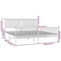 Bedframe met hoofd- en voeteneinde metaal zwart 193x203 cm - thumbnail