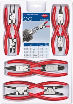 KNIPEX borgveertangenset 00 20 04 v01 (rood/zwart, 8-delig)