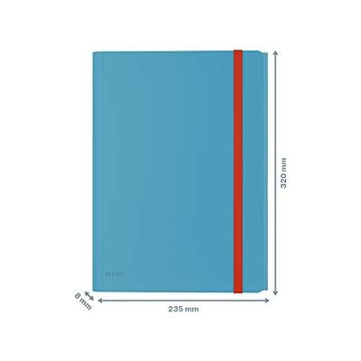 Leitz Cosy elastomap met 3 kleppen, met opbergvak met drukknoppsluiting, uit PP, ft A4, blauw