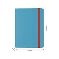 Leitz Cosy elastomap met 3 kleppen, met opbergvak met drukknoppsluiting, uit PP, ft A4, blauw - thumbnail