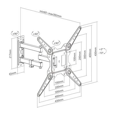 Schermtafel Support Aisens WT55TSE-153 30 Kg