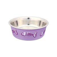 Trixie RVS kattenbak met kunststof coating, 0.3 liter, grijs, paars, blauw (willekeurig verzonden) - thumbnail