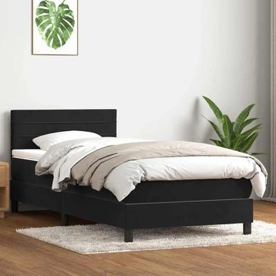 Boxspring met matras fluweel zwart 80x210 cm
