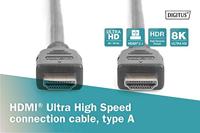 Digitus AK-330124-020-S HDMI-kabel HDMI Aansluitkabel HDMI-A-stekker, HDMI-A-stekker 2.00 m Zwart 8K UHD, Vergulde steekcontacten, Afscherming gevlochten, - thumbnail