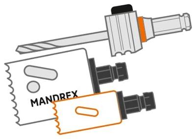 Mandrex Elektricien set TCT+ Bi-metaal SpeedXcut M42 35mm tot 83mm zesk.11 + verzinkring, 13-delig