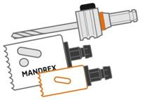Mandrex Elektricien set TCT+ Bi-metaal SpeedXcut M42 35mm tot 83mm zesk.11 + verzinkring, 13-delig - thumbnail