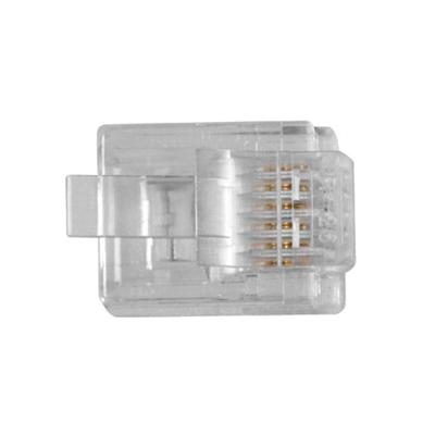 ACT TD106R RJ12 Modulaire Connector | Ronde kabel | Soepele Aders | 25 stuks